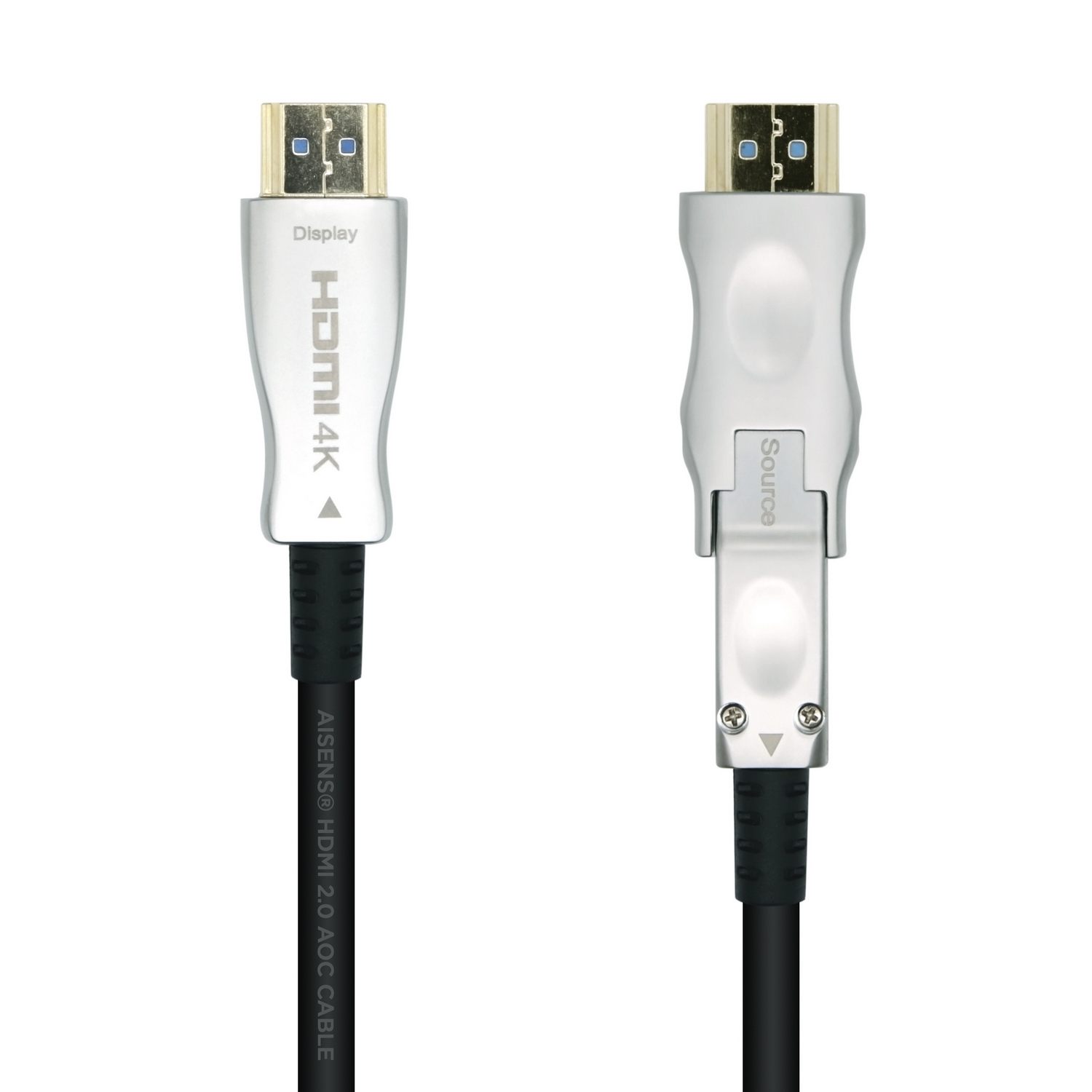 Cable HDMI 2.0 Aoc 4K Desmontable Aisens A148-0511/ HDMI Macho / D Macho - HDMI Macho/ 20M/ Negro