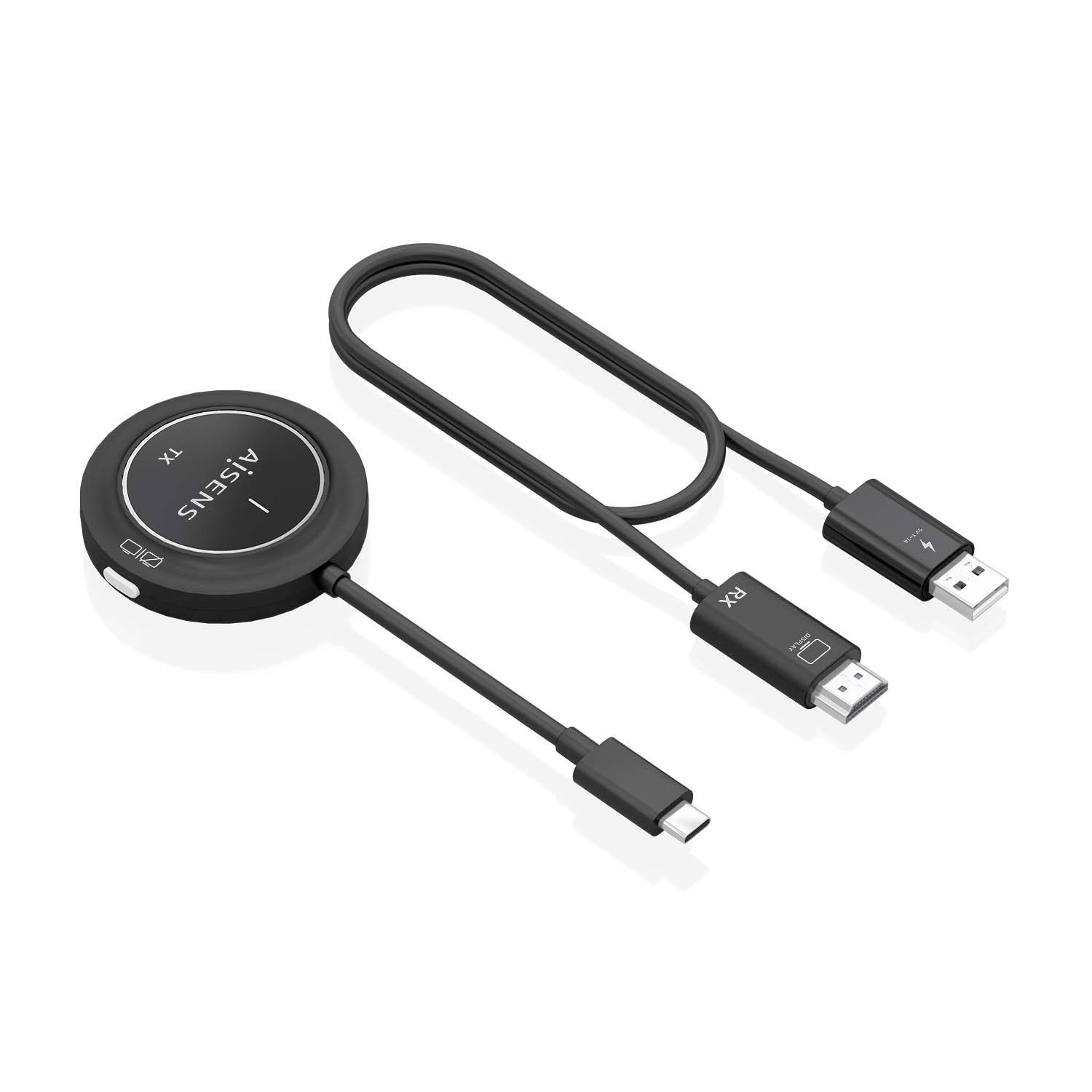 Adaptador/Transmisor De Vídeo Inalámbrico USB Tipo-C - HDMI Aisens Aswl-H2kc30m003-Bk
