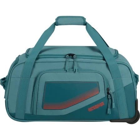 Bolsa De Viaje Con Ruedas American Tourister City Racer S/ 55X35x25cm/ 2 Ruedas/ Azul Verdoso