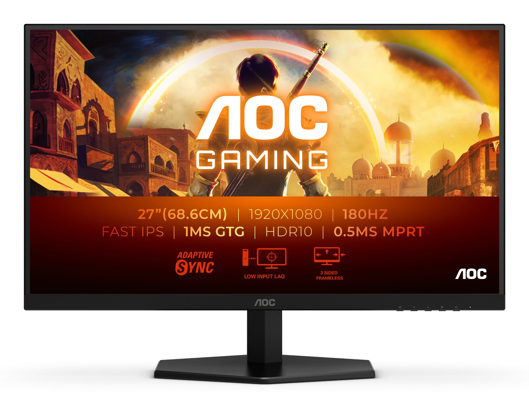 Monitor Gaming Aoc 27G42e 27"/ Full HD/ 1Ms/ 180Hz/ IPS/ Negro
