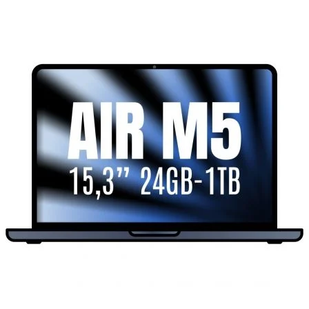 Apple Macbook Air 15,3"/ M5 10-Core CPU/ 24 GB/ 1 TB SSD/ 10-Core GPU/ Medianoche