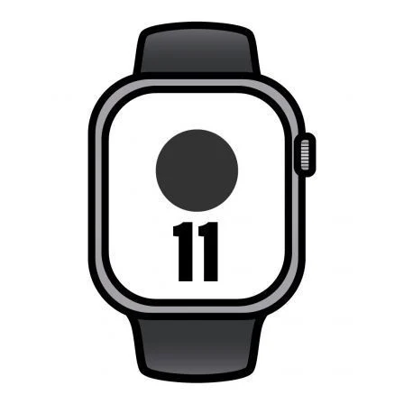 Apple Watch Series 11/ Gps/ 42Mm/ Gris Espacial/ Correa Deportiva Negra (S/M)