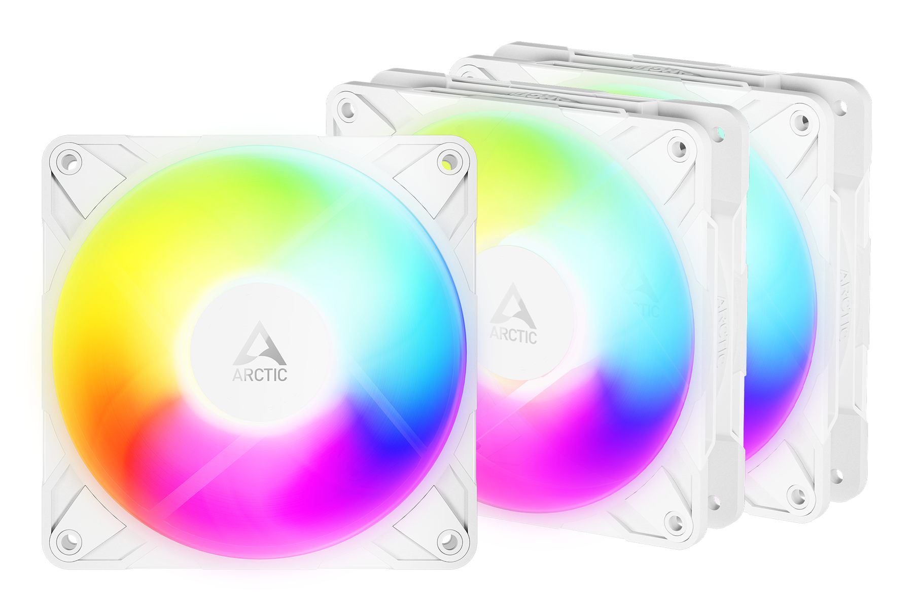 Pack De 3 Ventilador Arctic P12 Pro Reverse A-Rgb/ 12 Cm/ Blanco