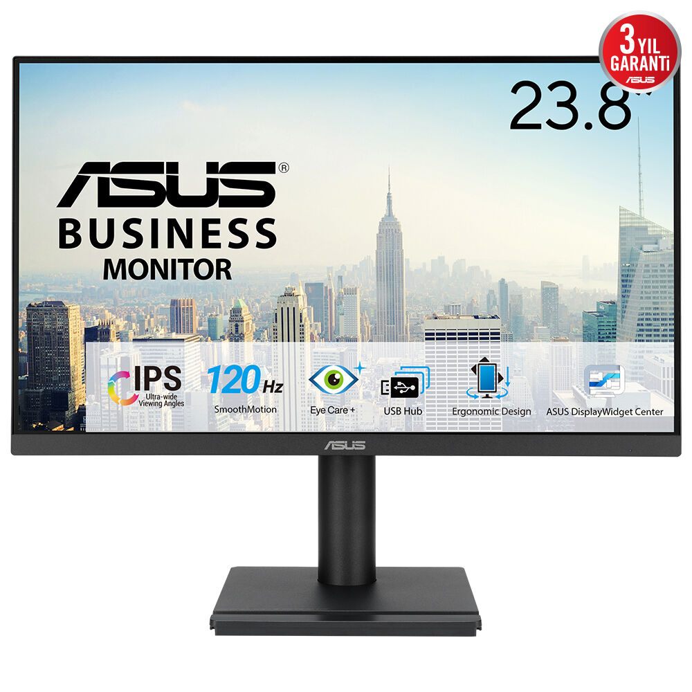 Monitor Profesional Asus Va249qgs 23,8"/ Full HD/ Multimedia/ Regulable En Altura/ Negro