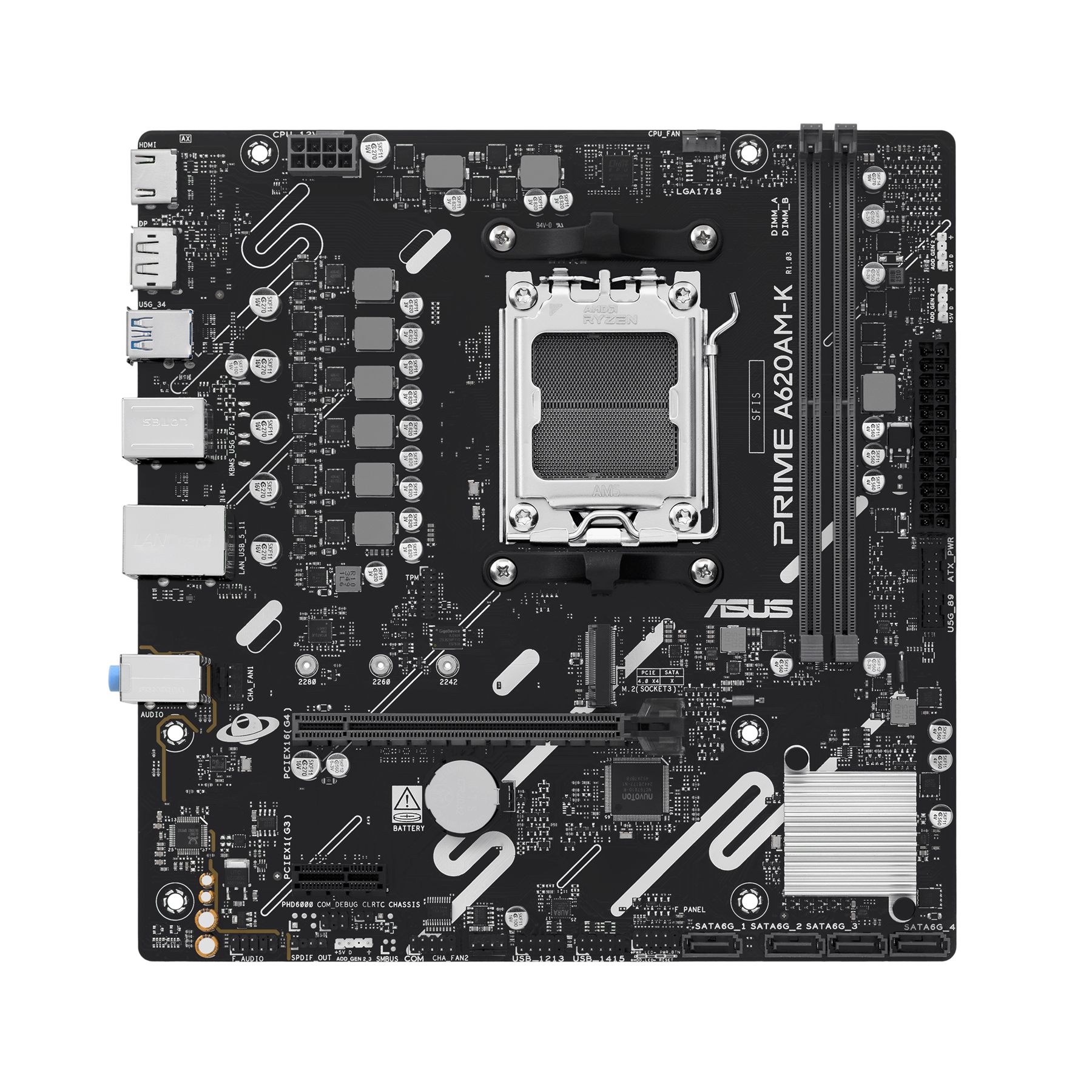 Placa Base Asus A620am-K Socket Am5/ DDR5/ PCIe 4.0/ Micro Atx