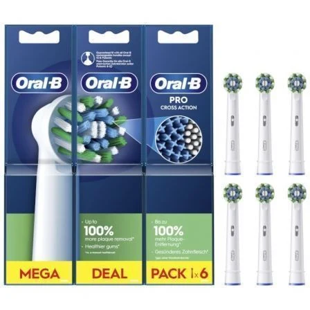 Cabezal De Recambio Para Cepillo Oral-B Pro Cross Action/ Pack 6 Uds