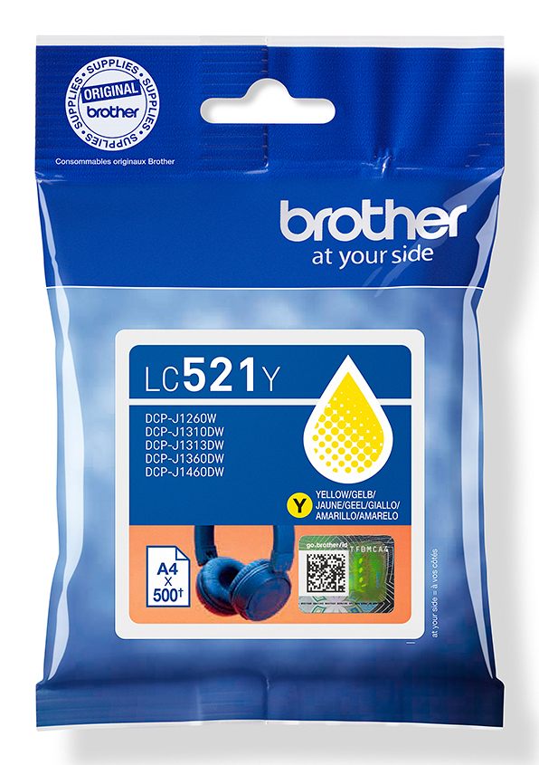 Cartucho De Tinta Original Brother Lc521y/ Amarillo