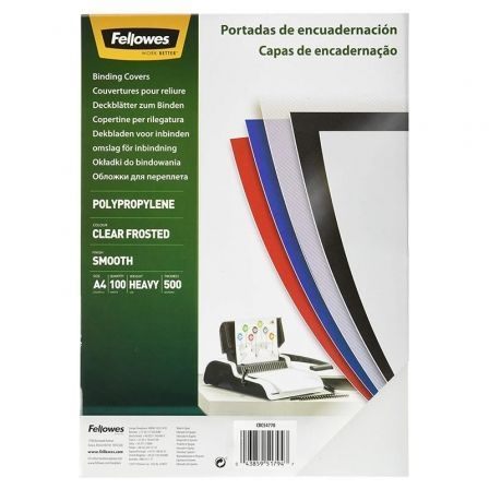 Portadas De Polipropileno Fellowes 54770/ A4/ 500 Micras/ 100 Unidades/ Helado Claro