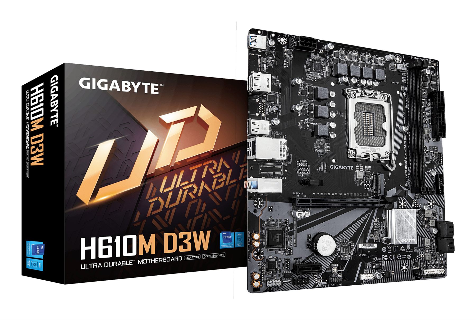 Placa Base Gigabyte H610m D3 w Socket 1700/ DDR5/ PCIe 4.0/ Micro Atx