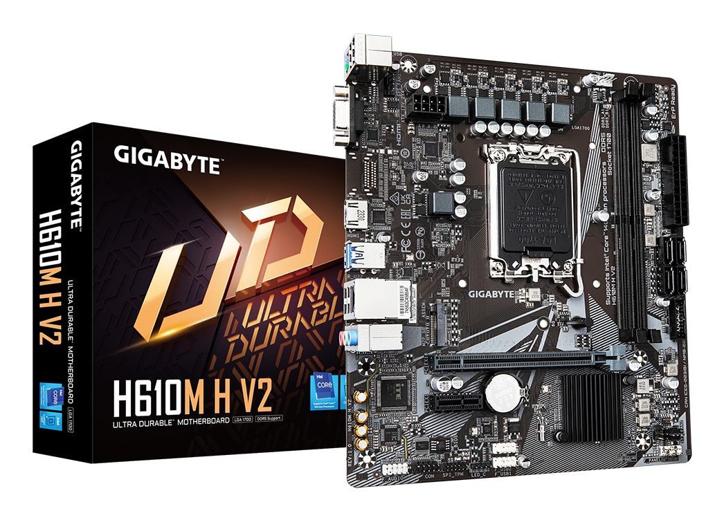 Placa Base Gigabyte H610m H V2 Socket 1700/ DDR5/ PCIe 4.0/ Micro Atx