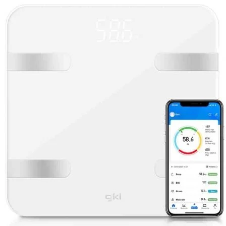Báscula De Baño Gkl Fitblue 300 White/ Hasta 180Kg