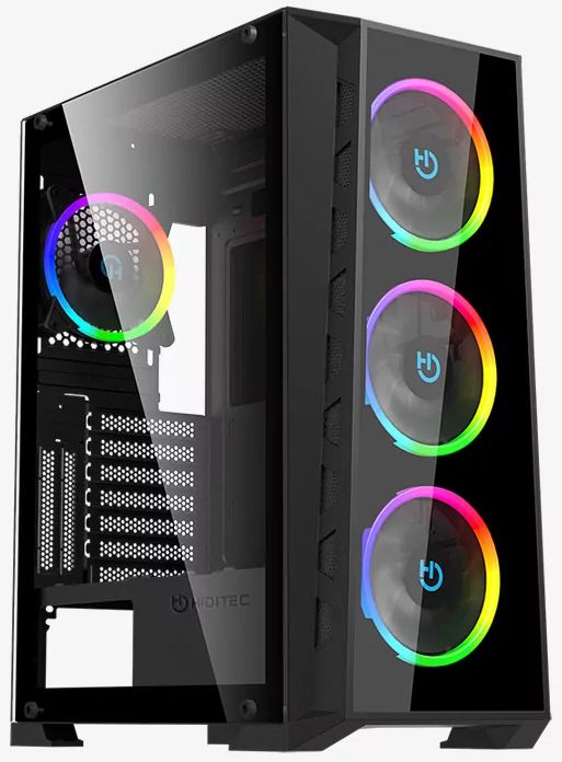 Caja Gaming Semitorre Hiditec Mh12 Glass
