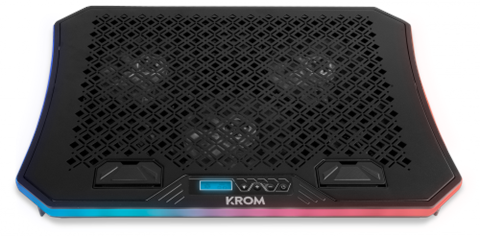 Soporte Refrigerante Krom Kooler Para Portátiles Hasta 19"/ Iluminación Led
