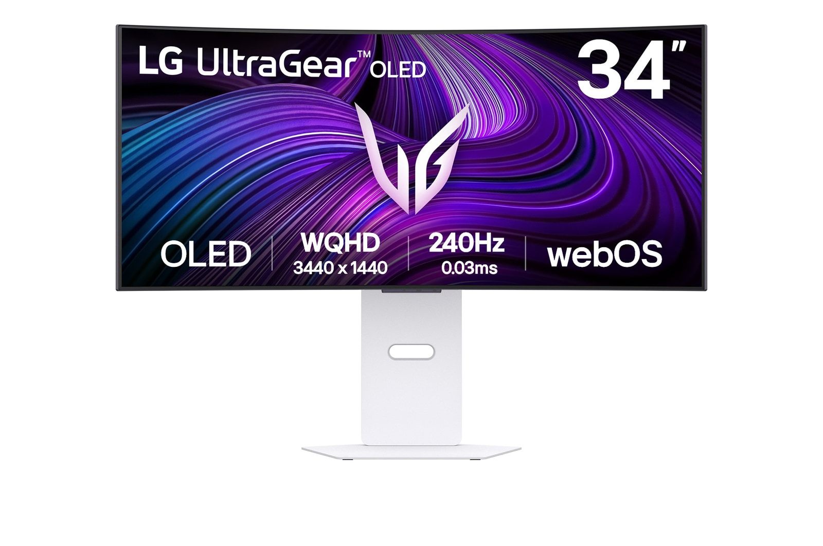 Smart Monitor Gaming Ultrapanorámico Curvo Lg Ultragear 34Gx90sa-W 34"/ WQHD/ Multimedia/ 0.03Ms/ 240Hz/ OLED/ Regulable En Altura/ Smart Tv/ Blanco