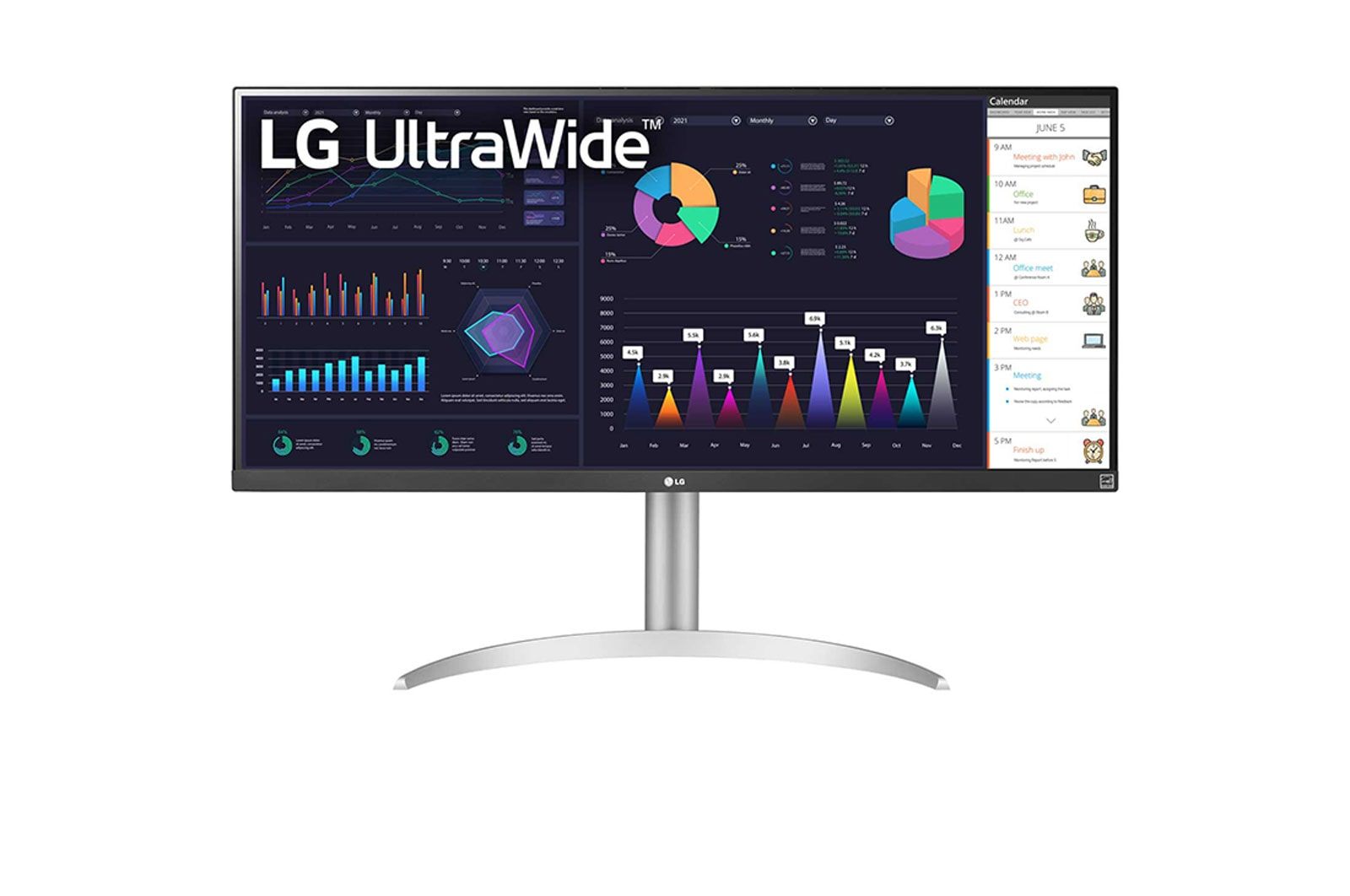Monitor Profesional Ultrapanorámico Lg Ultrawide 34Wq650-W 34"/ Wfhd/ Multimedia/ Regulable En Altura/ Plata Y Blanco