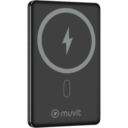 Powerbank 5000Mah Muvit For Change Mcchp0009/ 20W/ Wireless/ Negra/ Incluye Cable Usb Tipo-C
