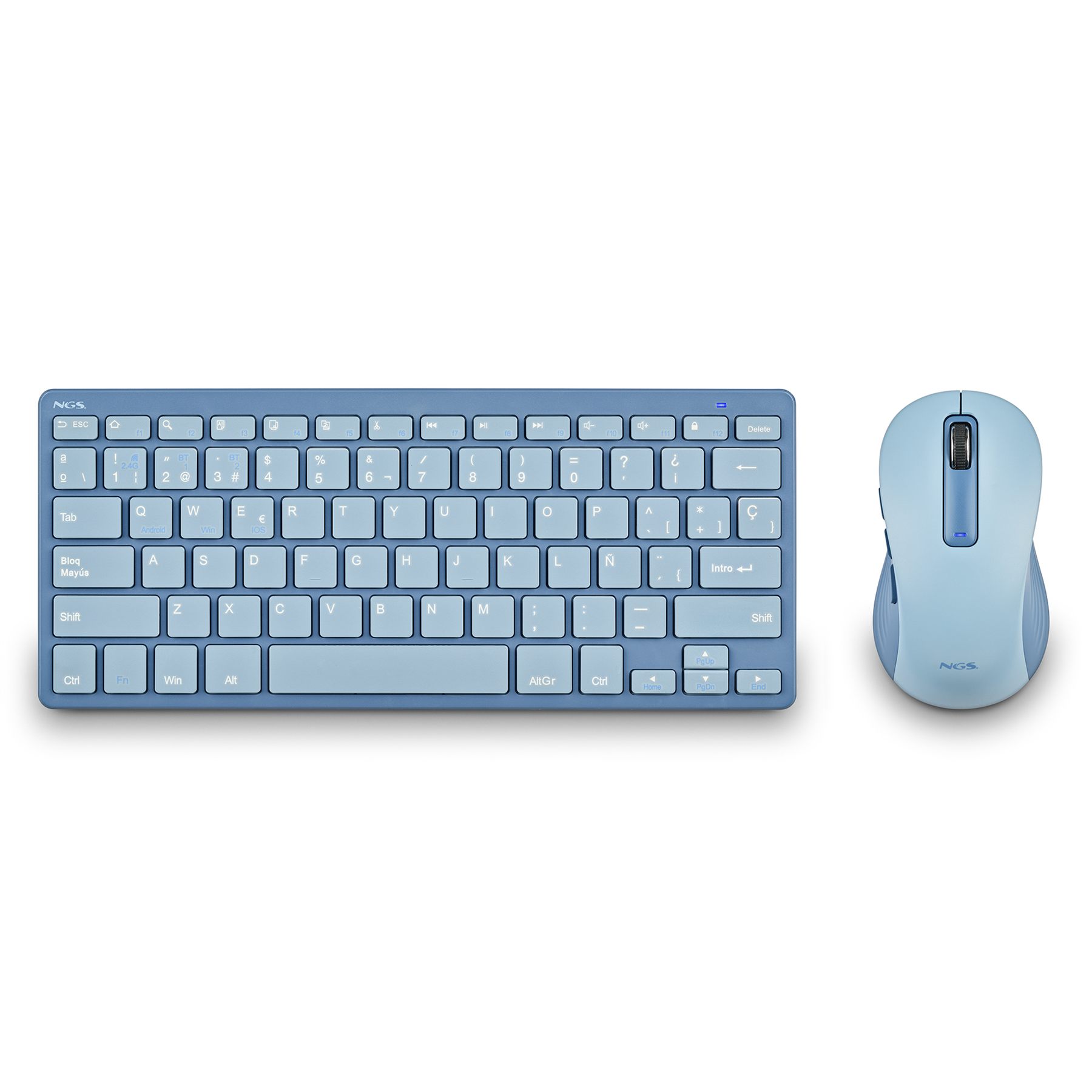 Teclado Y Ratón Inalámbricos Ngs Fantasy Kit Blue/ Azul