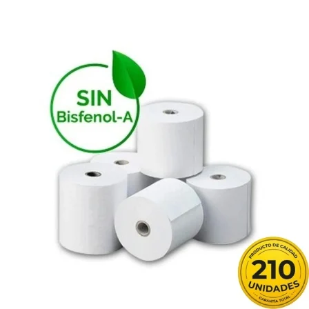Caja De Rollos Papel Térmico Genérico 57X35 210U Bpa/ 57 X 35Mm/ 210 Unidades