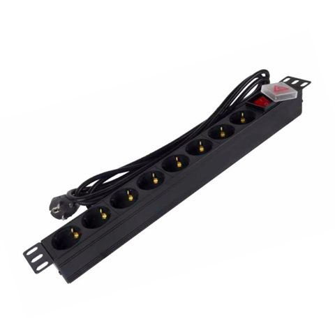 Regleta Con Interruptor Phasak Bns 1520/ 8 Tomas De Corriente/ Cable 3M/ Negro