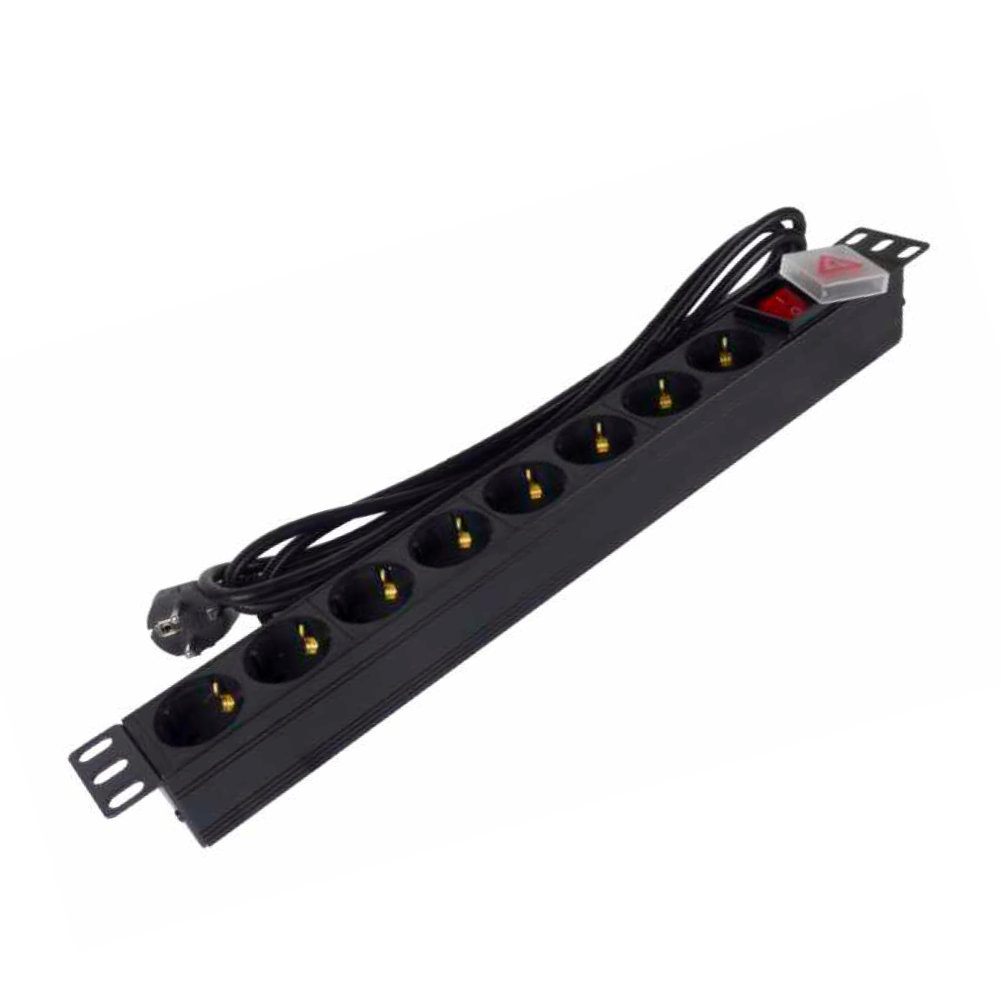 Regleta Con Interruptor Phasak Bns 1520/ 8 Tomas De Corriente/ Cable 3M/ Negro
