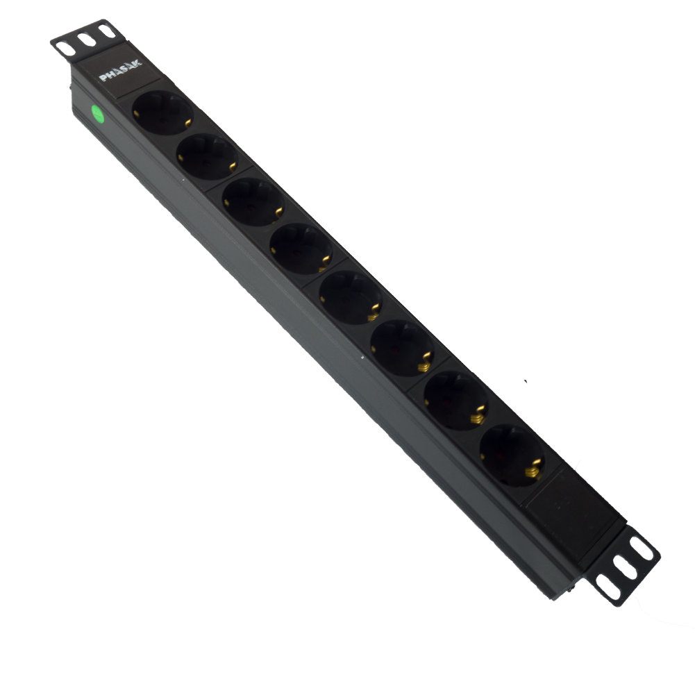 Regleta Phasak Bns 3518/ 8 Tomas De Corriente/ Cable 1.5M/ Negro
