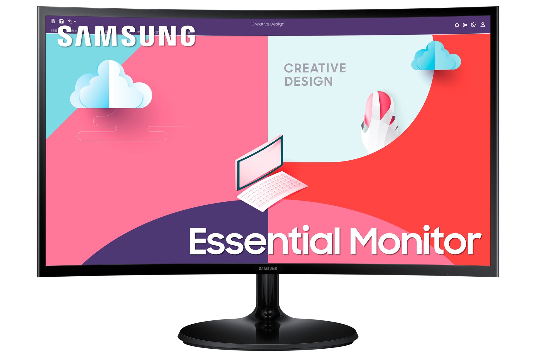 Monitor Curvo Samsung Essential Monitor S3 S24c364eau/ 24"/ Full HD/ Negro