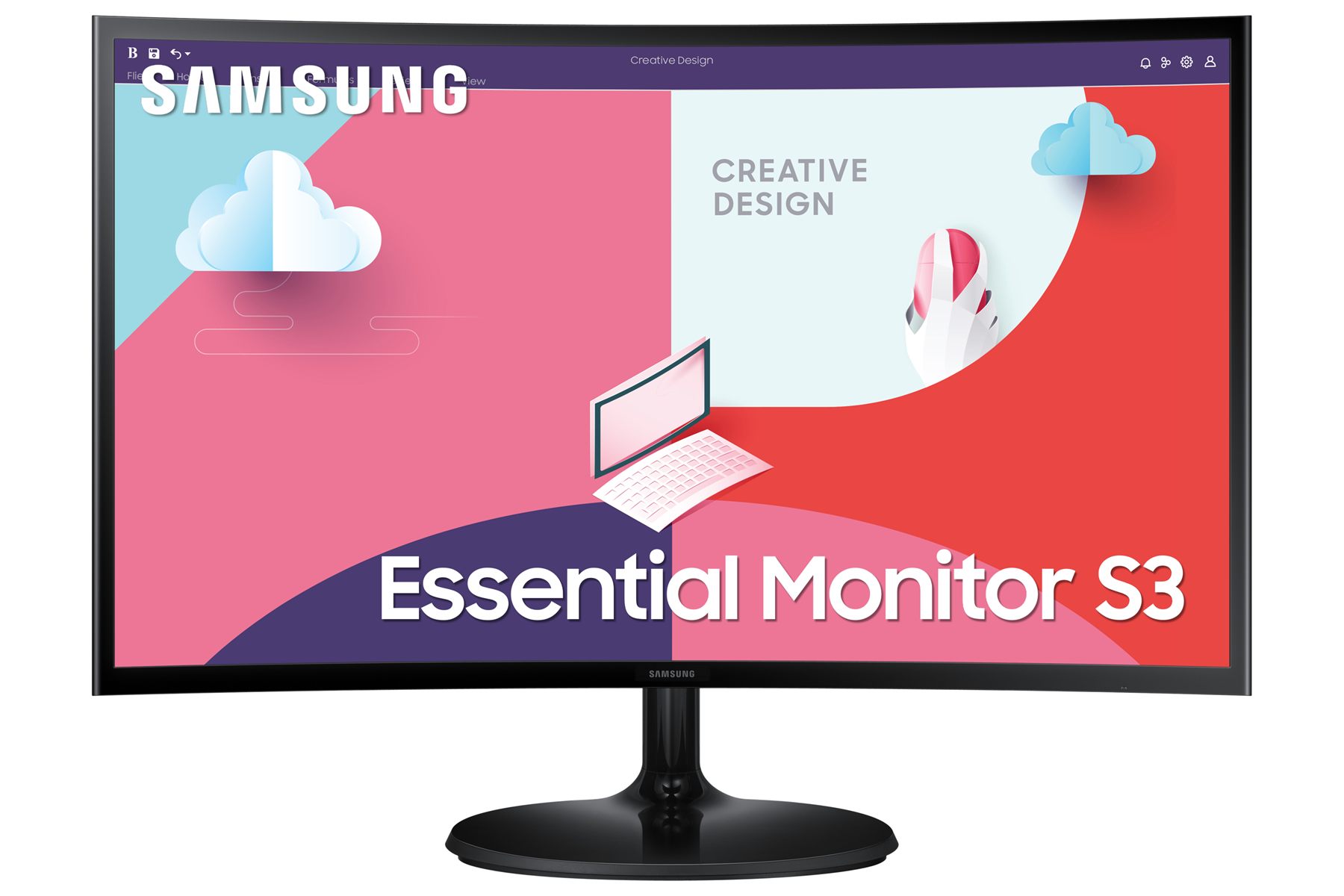 Monitor Profesional Curvo Samsung Essential Monitor S36c S27c364eau/ 27"/ Full HD/ Negro