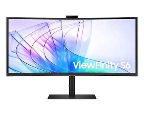 Monitor Profesional Ultrapanorámico Curvo Samsung Viewfinity S6 S34c652vau 34"/ Uwqhd/ Webcam/ Multimedia/ Regulable En Altura/ Negro