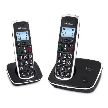 Teléfono Inalámbrico Spc Comfort Kaiser 7609N/ Pack Duo/ Negro