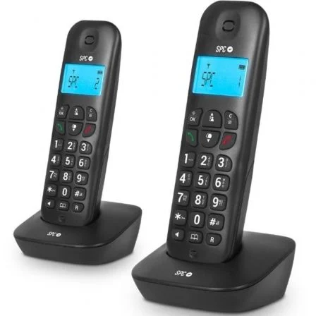Teléfono Inalámbrico Spc Air Pro Duo 7302N/ Pack Duo/ Negro