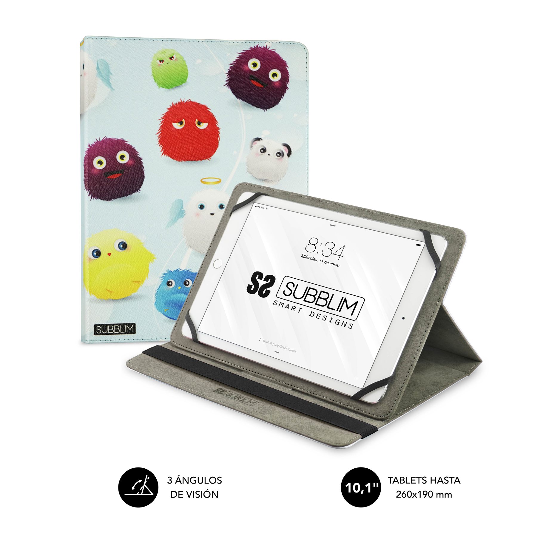 Funda Subblim Trendy Furry Para Tablets De 9.6"-11"/ Negra