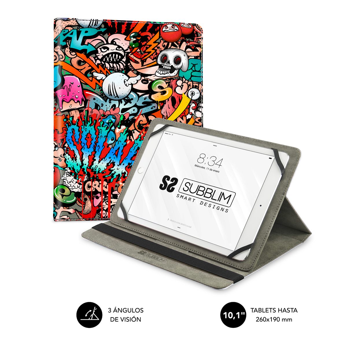 Funda Subblim Trendy Graffiti Para Tablets De 9.6"-11"