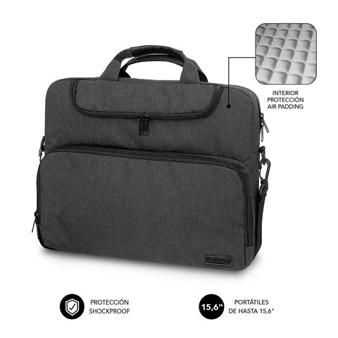 Maletín Subblim Air Padding Para Portátiles Hasta 15.6"/ Gris Oscuro