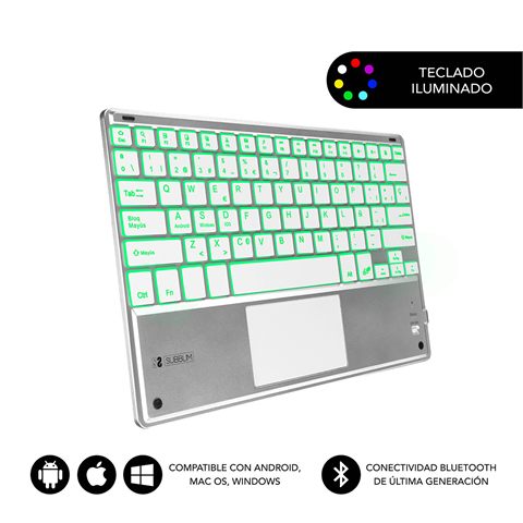 Teclado Compacto Inalámbrico Subblim Smbt50/ Plata