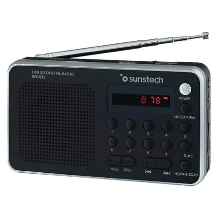 Radio Portátil Sunstech Rpd32sl/ Con Batería/ Negra Y Plateada