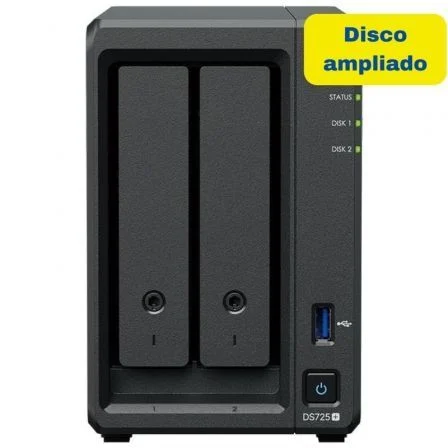 Nas Synology Diskstation Ds725+/ 2 Bahías 3.5"- 2.5"/ 4 GB DDR4/ 8 TB/ Formato Torre