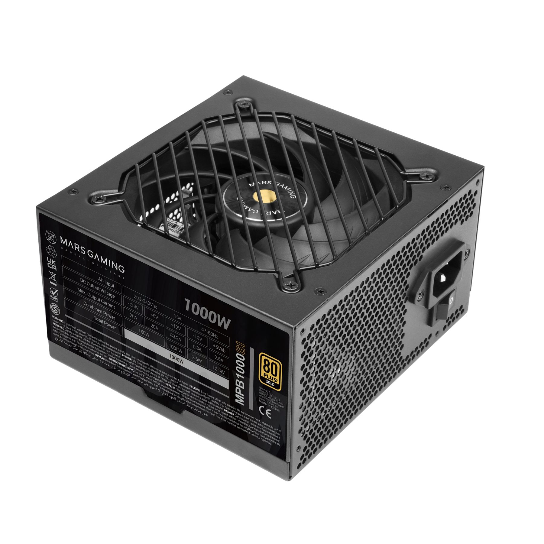 Fuente De Alimentación Mars Gaming Mpb1000si/ 1000 W/ Ventilador 12 Cm/ 80 Plus Gold