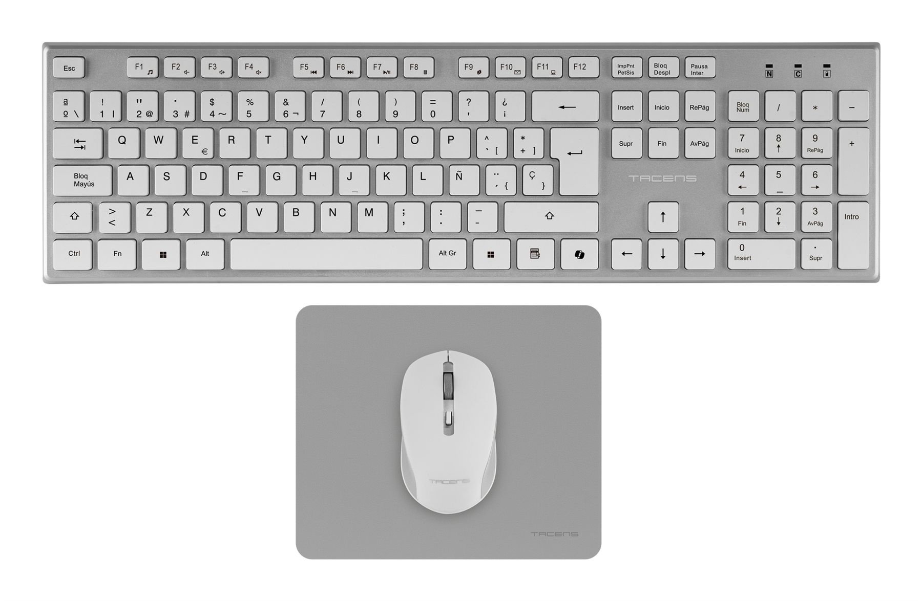 Pack Gaming Tacens Zenith/ Teclado Inalámbrico + Ratón Inalámbrico + Alfombrilla
