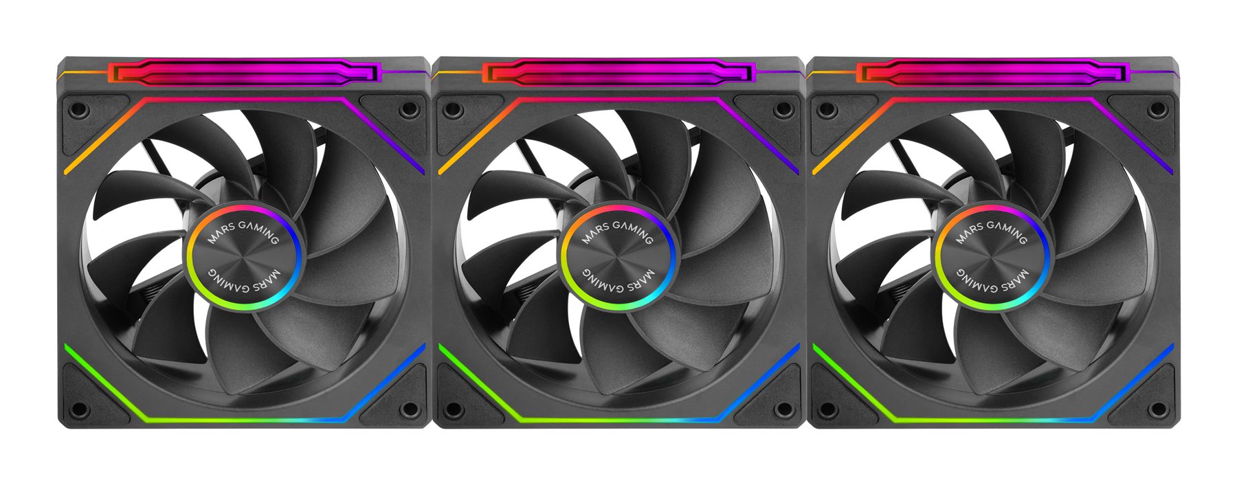 Pack 3 Ventiladores Invertidos Mars Gaming Mf-Linkfinitykit2r/ 12 Cm/ Argb