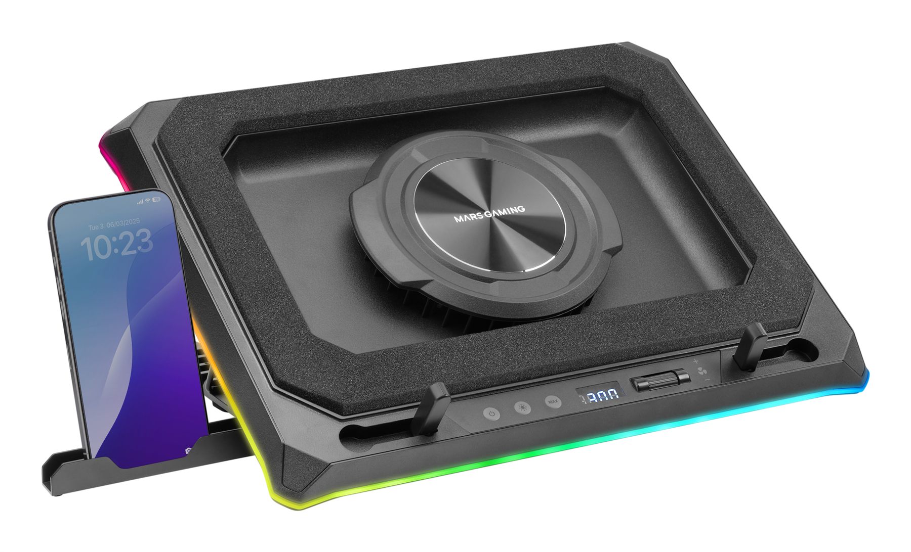 Soporte Refrigerante Mars Gaming Mnbc-Ultra Para Portátiles Hasta 18"/ Iluminación Led