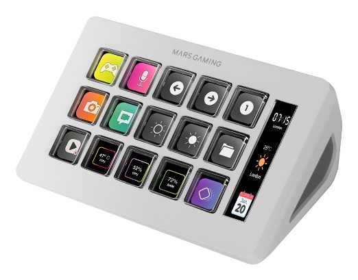 Stream Deck Slim Mars Gaming Msd-One/ 15 Teclas Lcd/ Blanco