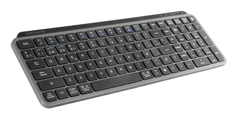 Teclado Compacto Inalámbrico Mars Gaming Mk-Silenkeys/ Negro