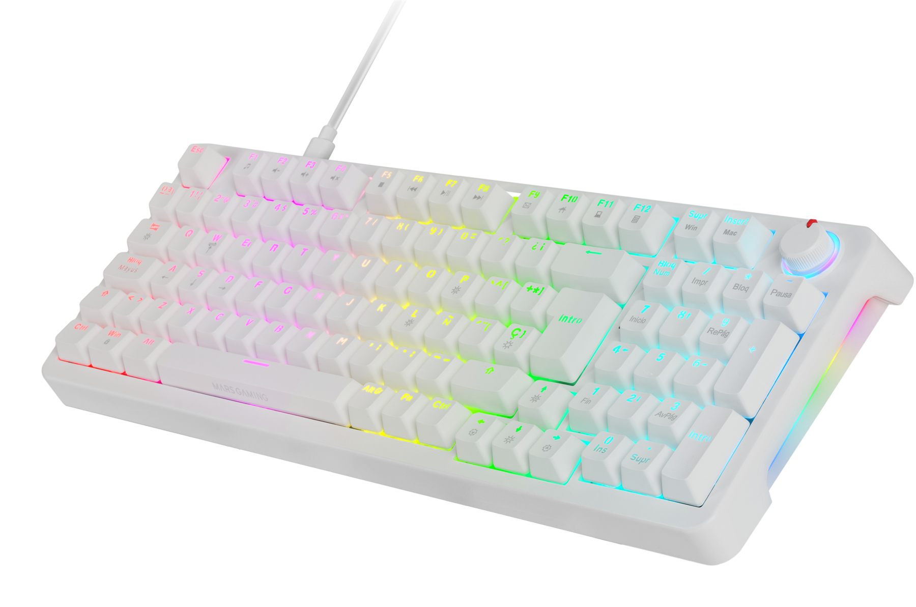 Teclado Gaming Mecánico Mars Gaming Mkprobes/ Switch Azul/ Blanco
