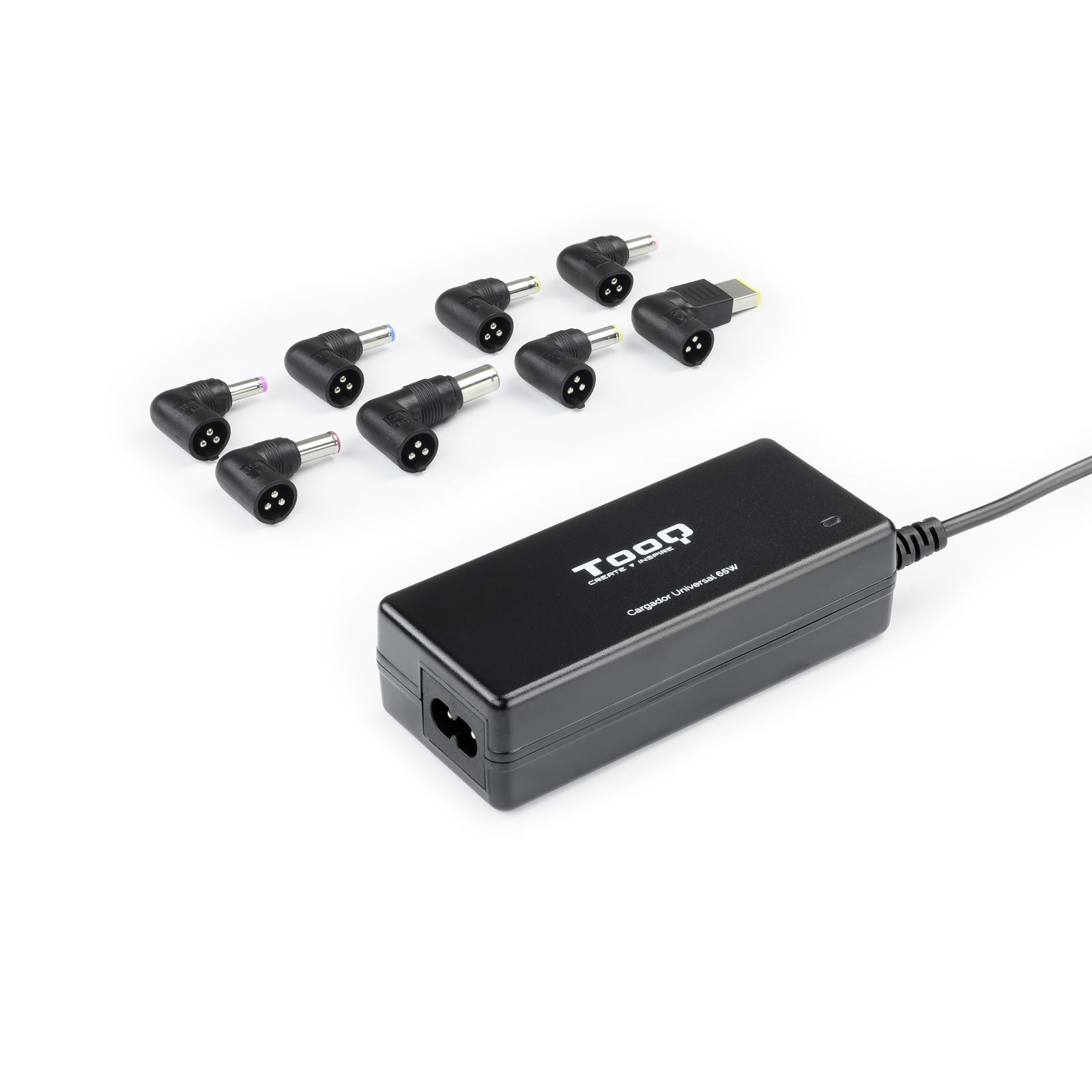 Cargador De Portátil Tooq Tqlc-65Bs02at/ 65 W/ 1Xusb/ Automático/ 8 Conectores/ Voltaje 18.5-20V/ 1 USB