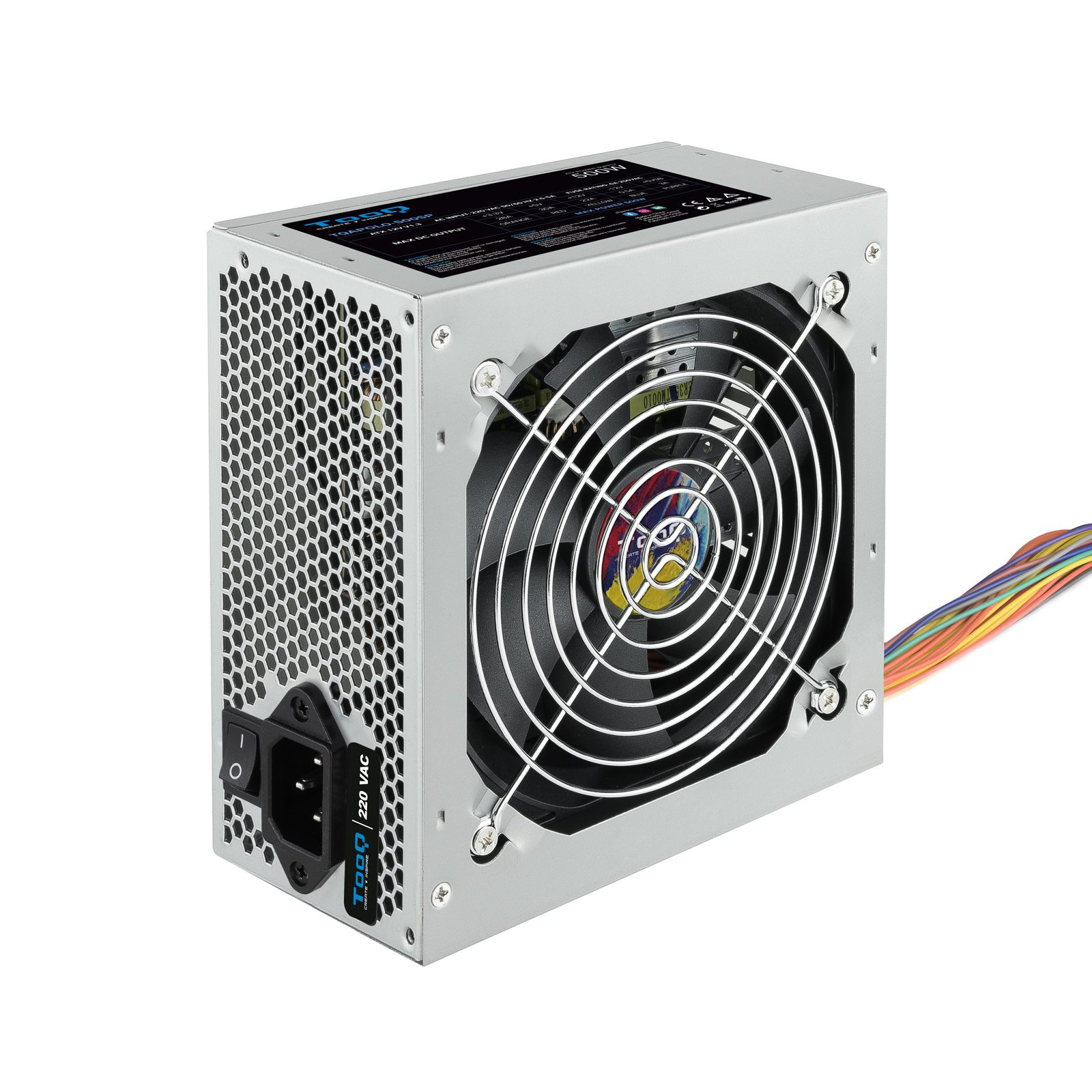 Fuente De Alimentación Tooq Tqapolo-500Sp/ 500 W/ Ventilador 12 Cm