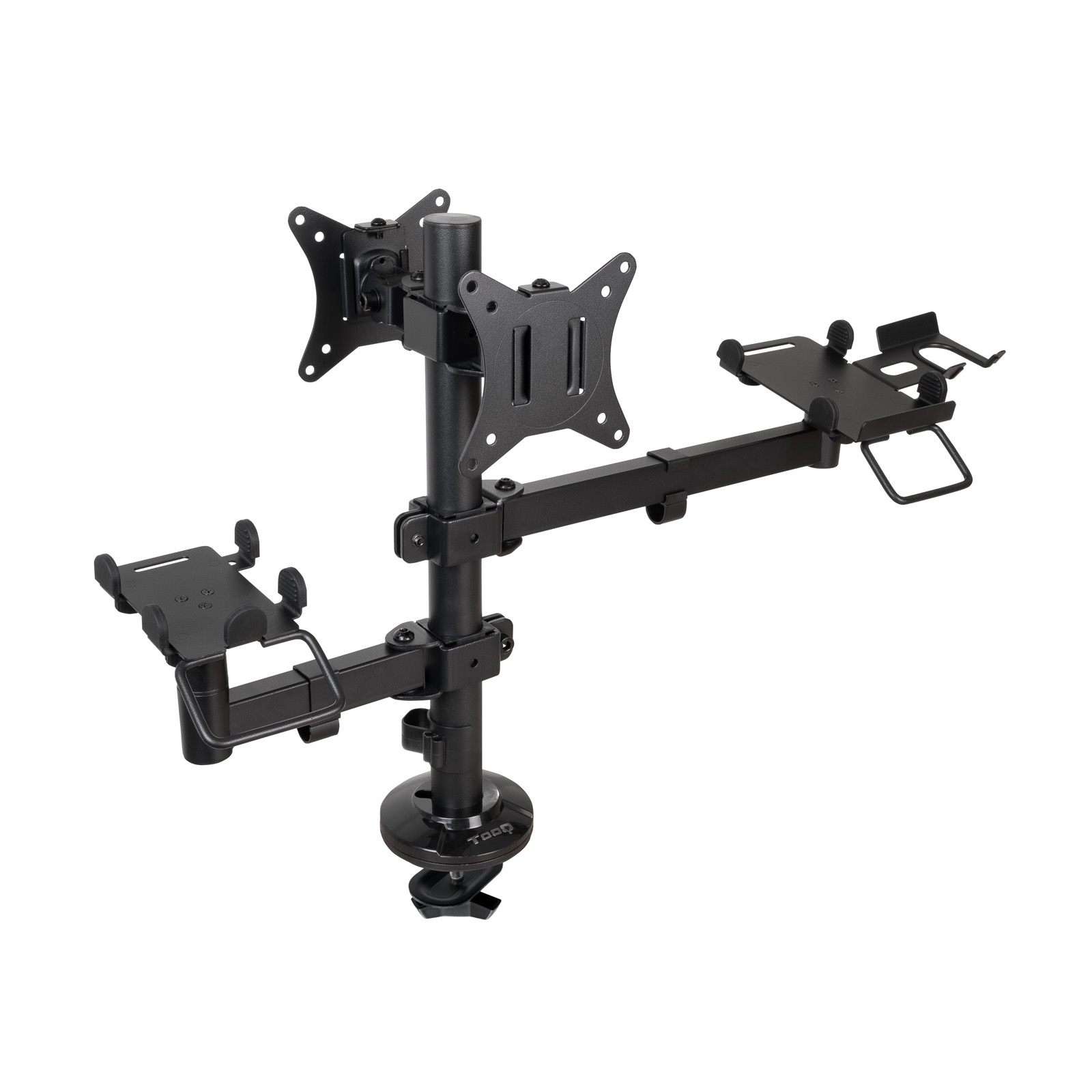 Soporte De Mesa Para 2 Monitores, Tpv, Impresora, Términal Y Lector Tooq Tqpm0002/ Giratorio/ Inclinable/ Hasta 9Kg