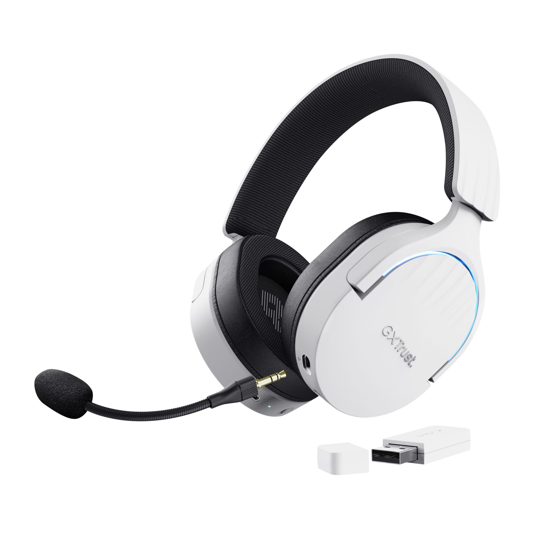 Auriculares Gaming Inalámbricos Con Micrófono Trust Gaming Gxt 491 Fayzo/ Bluetooth/ Jack 3.5/ Blancos
