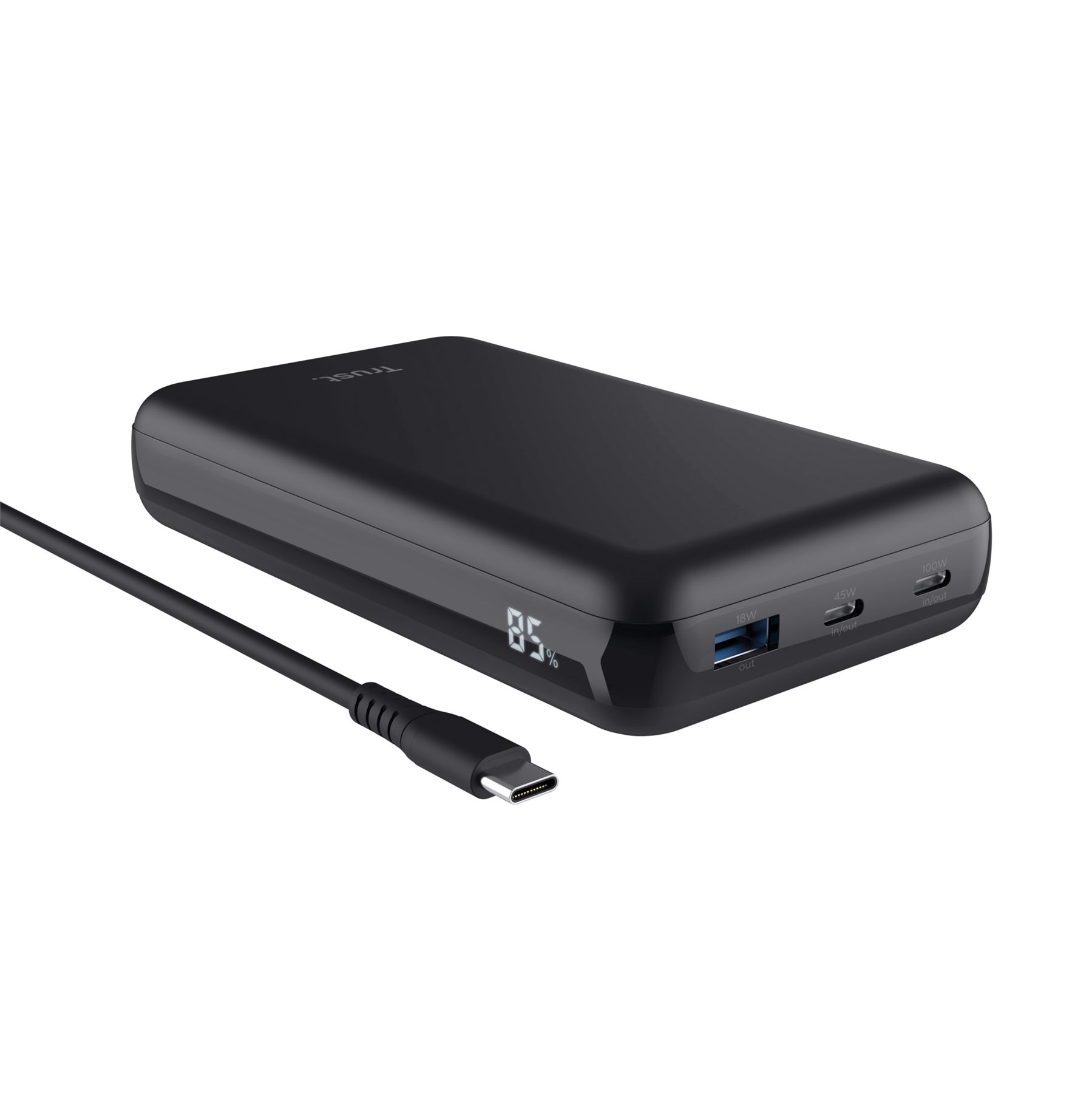 Batería Externa/Powerbank Trust Laro 20000 Mah/ 100 W/ Negra/ Compatible Con Portátiles