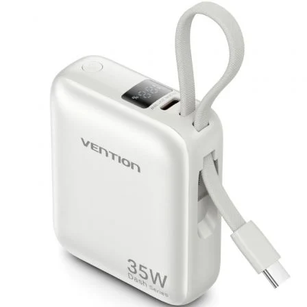 Powerbank 10000Mah Vention Fhen0/ 35W/ Beige/ Incluye Cable Usb Tipo-C