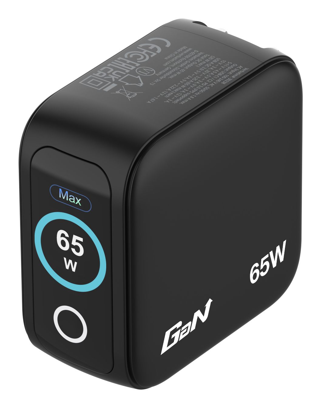 Cargador De Pared Universal Gan Para Viaje Verbatim Mini Gan Charger Con Pantalla/ 2Xusb Tipo-C/ 1Xusb/ 65 W